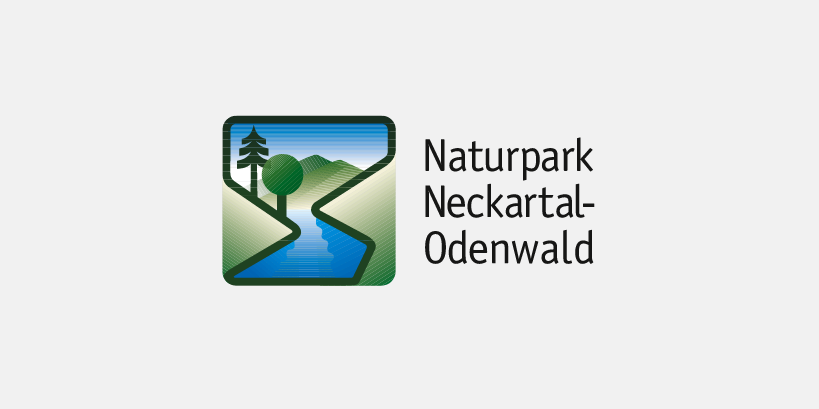 Logo des Naturparks Neckartal-Odenwald mit stilisierter Landschaft und Schriftzug.